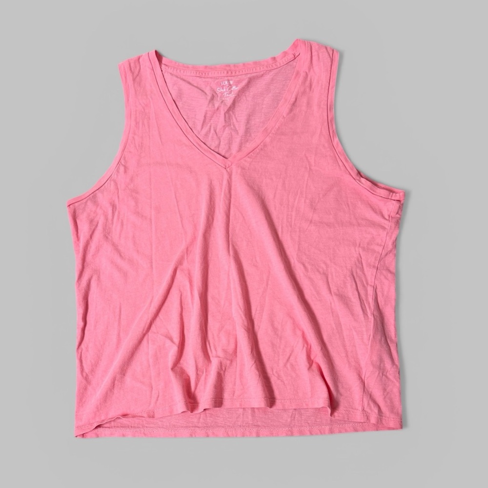 J. Crew Pink Slub Cotton Tank Top